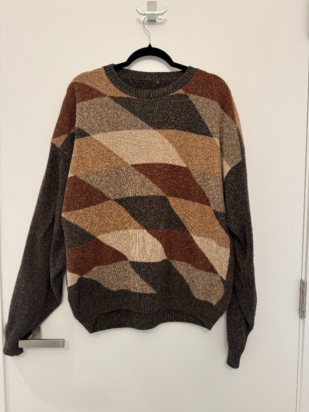 Vintage Brown Geometric Sweater